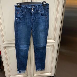 Hudson denim jeans with button butt pocket